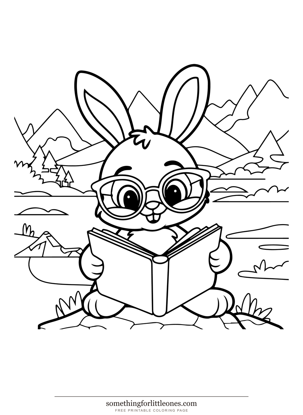 Bunny and Carrots Coloring Page | Something for Little Ones